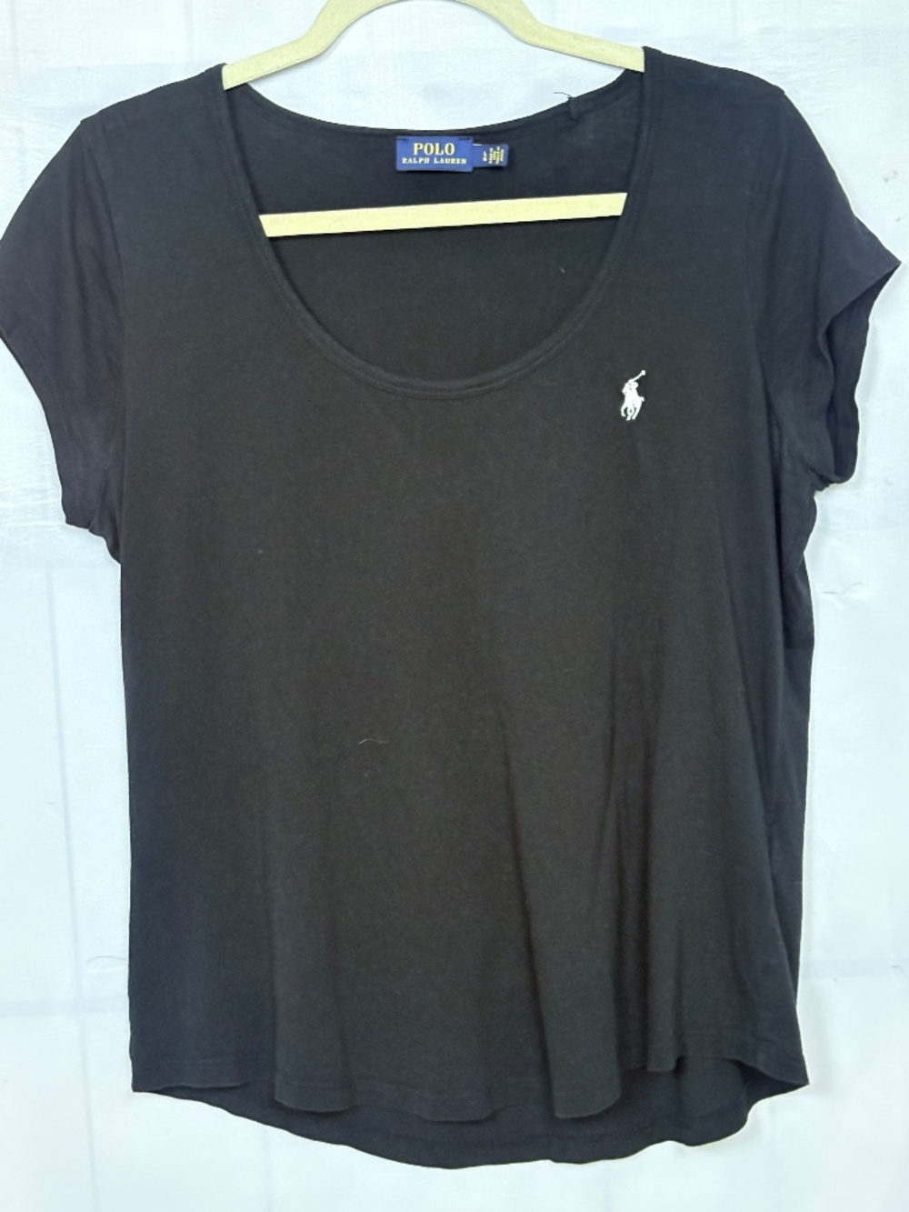 Polo Ralph Lauren women’s black short-sleeve T-shirt in size Large.